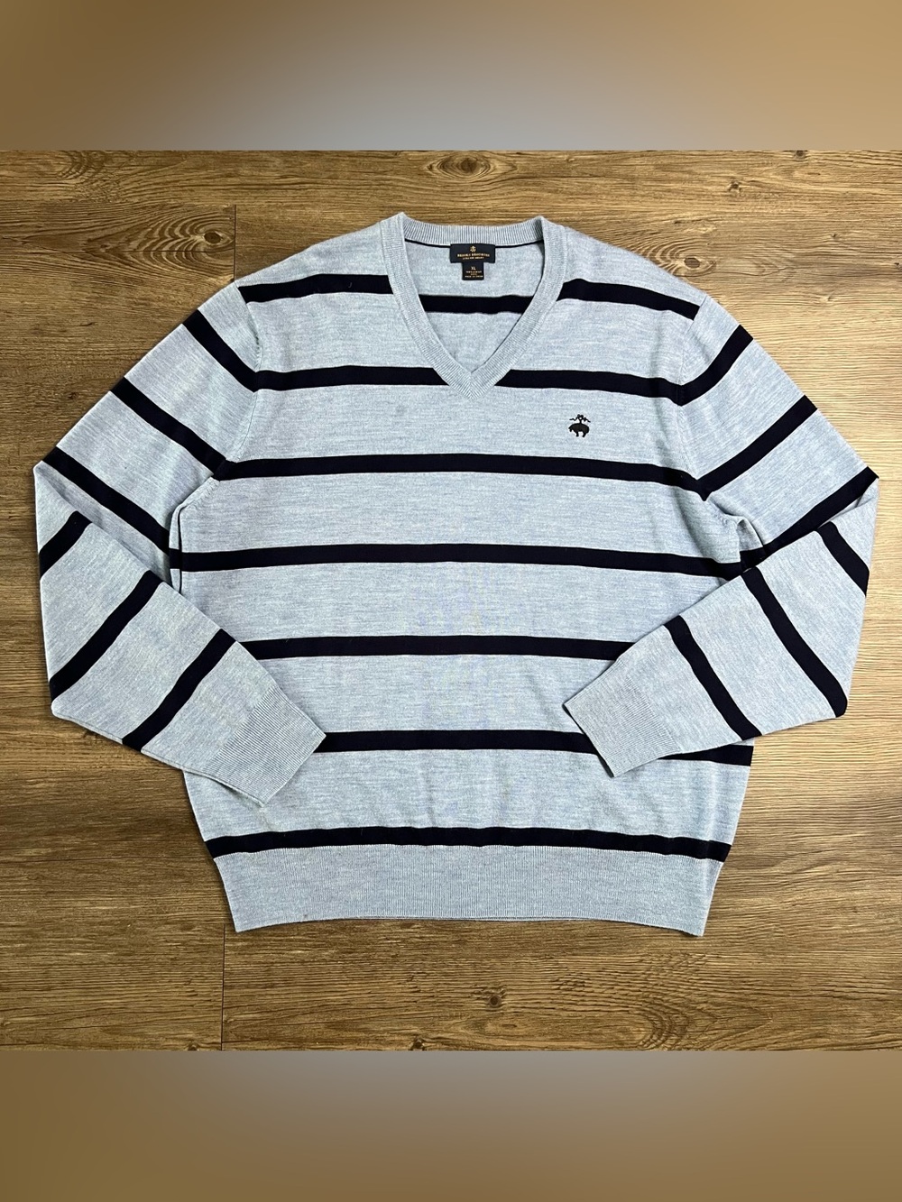 Brooks Brothers Sweater XL Merino Wool Striped Collegate Preppy Designer Luxury